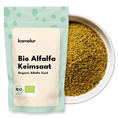 Kamelur 1 kg biologische alfalfa kiemzaden luzerne zaden BIO, kiemzaad zonder toevoegingen uit gecontroleerde biologische teelt