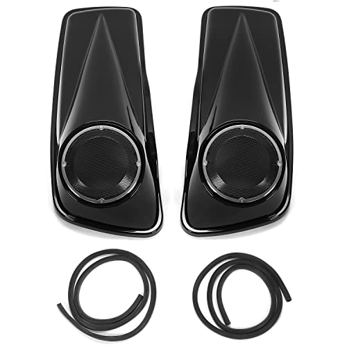 Tapa de alforja para altavoz Kojem, compatible con modelos Touring 2014-2022 FLT, FLHT, FLHTCU, FLHRC, Road King, Road Glide, Street Glide, Electra Glide y Ultra-Classic, par negro, 2 piezas miniatura 2