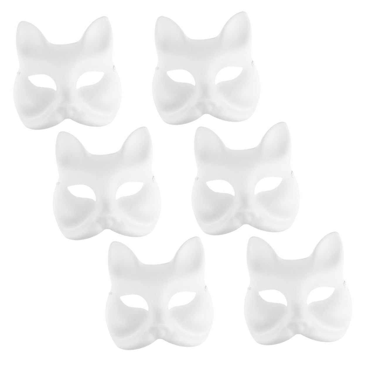 TOPBATHY 24pezzi Masquerade Fox Mask Blank Diy Paper Party Mask Maschera Vuota Riutilizzabile Per Per Cosplay Feste e Attività Creative