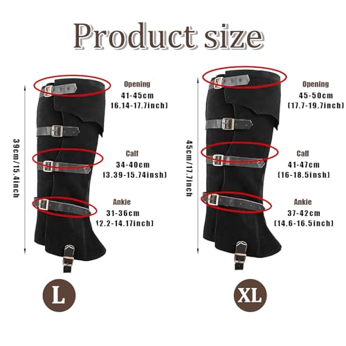 image for MKYSZLT Men's Medieval Boot Covers,Renaissance Pirate Costume Boots Co