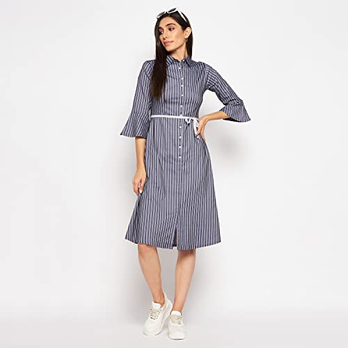 Image of CAMEY Women Striped Cotton Dress