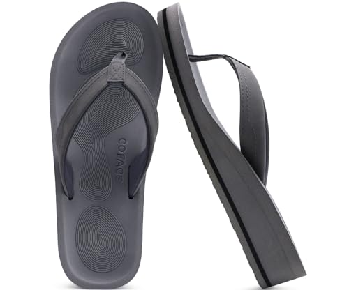 Image of COFACE Flip Flops for Women With Comfortable Arch Support Ladies Fashion Platform Thong Sandals Soft Yoga Mat Sole For Beach /Indoor Outdoor