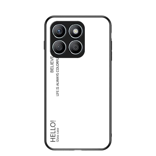 Rfvzubemok Compatible with Huawei nova 8 SE 5G / nova 8 SE 4G Case,3-Layer Combination (PC Glass Back Panel+TPU Silicone) Anti-Drop Phone Case Cover White