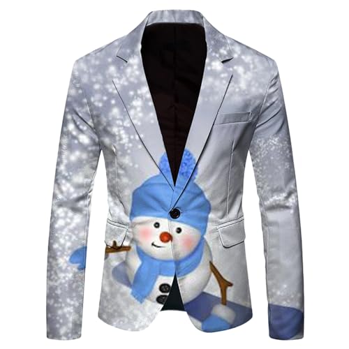 Veste de costume homme Noël grise tendance chic mi-saison blazer décontracté