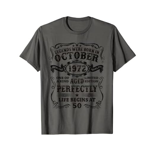 Hecho En Octubre 1972 50 Años Cumpleaños Regalo Hombre Mujer Camiseta