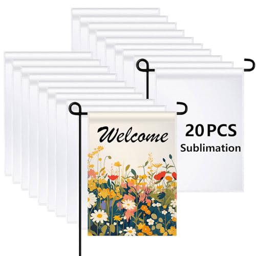 20 PCS Sublimation Garden Flags Blank Christmas Easter Garden Flag 1812 Inch Polyester Banners Flag for Outdoor Courtyard Decoration