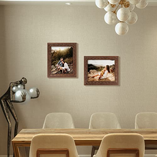 Edenseelake 8X10 Picture Frame Set Of 2, Vintage Antique Ornate Photo Frame 8 By 10 For Tabletop Or Wall, Bronze #TOP4