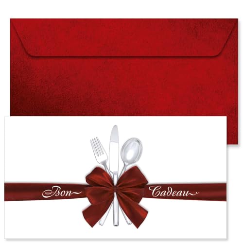 POS BON - 25 bons cadeaux à remplir avec enveloppe - formulaires imprimés pour restaurants, auberges G1291F-1-