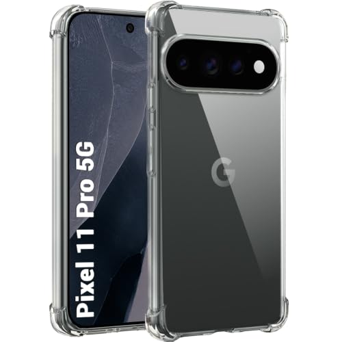 Image of TheGiftKart Crystal Clear Back Cover Case for Google Pixel 11 Pro | 360 Degree Protection | Shock Proof Design | Transparent Hard Back Cover Case for Google Pixel 11 Pro (PC & TPU, Transparent Bumper)