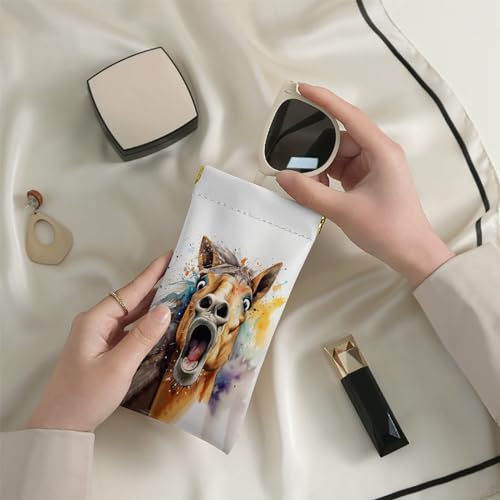 Image of 2 PCS Glasses Eyeglass Sunglasses Case Pouch Soft PU Leather Cute Aesthetic with Cleaning Cloth for Boys Men Man