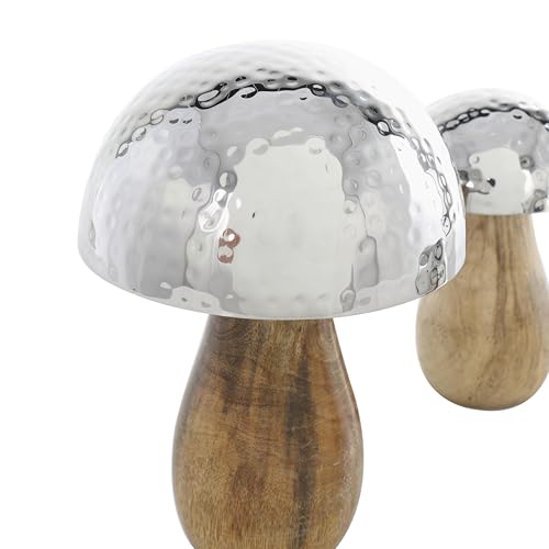 Escultura decorativa set de 3 piezas en acero inoxidable y madera miniatura 5