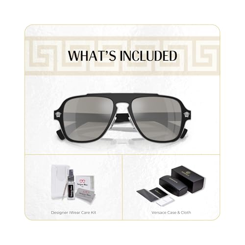 Image of Versace VE2199 MEDUSA CHARM Square Sunglasses For Men +BUNDLE with ACCESSORY EYEWEAR KIT