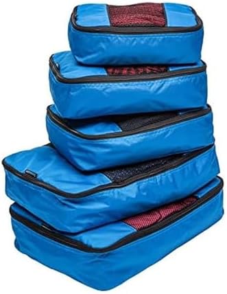 TravelWise Luggage Packing Organization Cubes 5 Pack, Blue, 2 Sma...