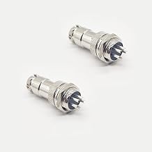 2PCS GX16 Aviation Connector 5 Pin, GX16 Circular Adapter Male Female Plug Socket GX16 Metal Female Male Panel Mount Connector for Power Connection