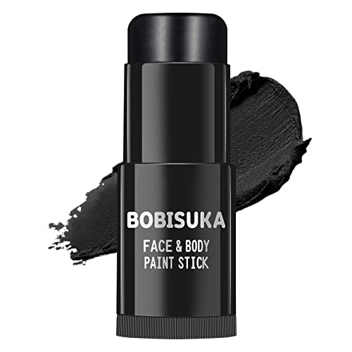 BOBISUKA Halloween Face Paint Stick Black, pintura facial preta pintura corporal a óleo para teatro, festas, atos escolares, carnavais, interpretação de palhaços, esqueletos, zombies