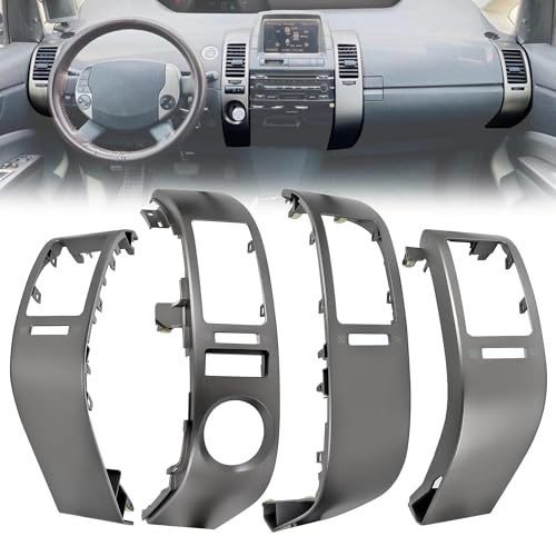 Shtuomoland 4 Pcs A/C Dash Air Vent Trim Panel Center Console Air Outlet Frame Cover Fit for Toyota Prius 1.5L 2004 2005 2006 2007 2008 2009 Replaces 55670-47060 55680-47020 55475-47020 55474-47020
