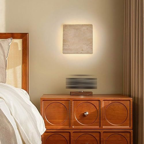 Applique travertin jaune LED salon chambre style ferme