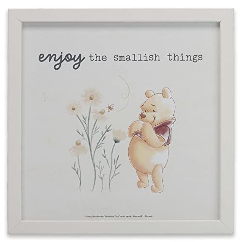 Image of Disney Winnie the Pooh Enjoy the Smallish Things Framed Wood Wall Decor - Adorable Winnie the Pooh Picture for Home Decorating