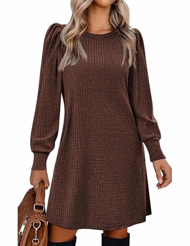 Image of Zeagoo Women Fall Winter Dress Knitted Pullover Dresses