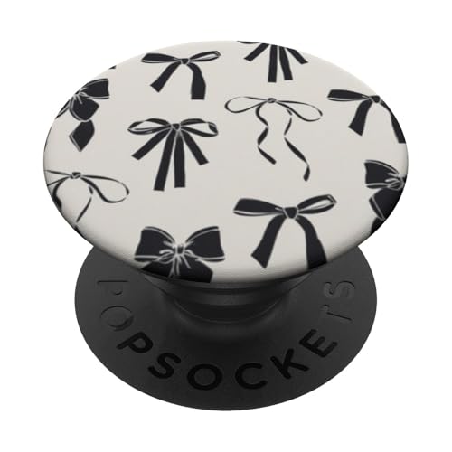 Black Ribbon Bow Pattern PopSockets Adhesive PopGrip