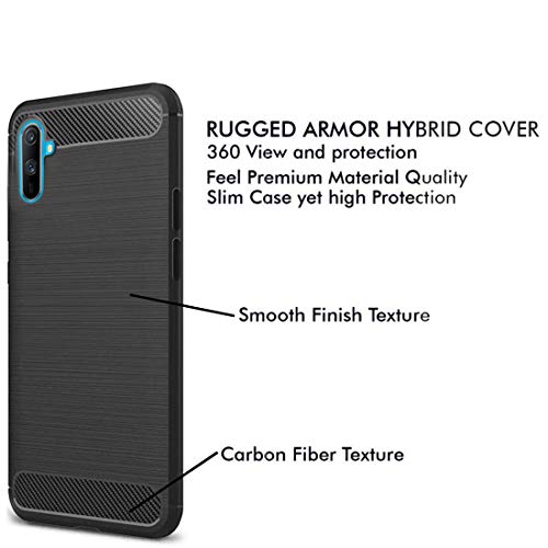 Image of JGD PRODUCTS for Realme C3 Carbon Fibre Armor Drop Tested Shock Proof TPU Back Case Cover
