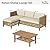 PHI VILLA Wicker Patio Furniture Set, Outdoor L-Shaped Sectional Sofa with Cushions and Acacia Wood Coffee Table, Boho Style for Garden, Deck, or Poolside Lounge?Beige