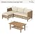 PHI VILLA Wicker Patio Furniture Set, Outdoor L-Shaped Sectional Sofa with Cushions and Acacia Wood Coffee Table, Boho Style for Garden, Deck, or Poolside Lounge?Beige