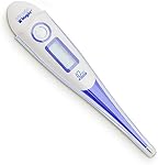 Physio Logic Accuflex 10 Digital Thermometer | Flexible Tip, Waterproof, Fever Alert, 30 Reading Memory, Oral, Rectal & Underarm Use
