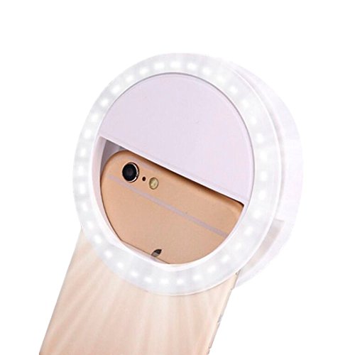 Rechargeable Selfie Light Ring by Arbitron Global- for iPhone 7 plus/ 6 plus/6s/6/5s/5/4s/4, Samsung Galaxy S7 Edge/S7/ S6 Edge/S6/S5/S4/S3, Galaxy Note 5/4/3/2, and Other Smart Phones