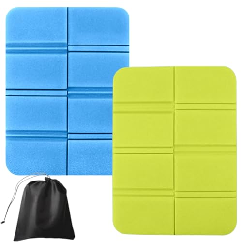 2 Pezzi Tappetino Pieghevole Campeggio, Cuscino...