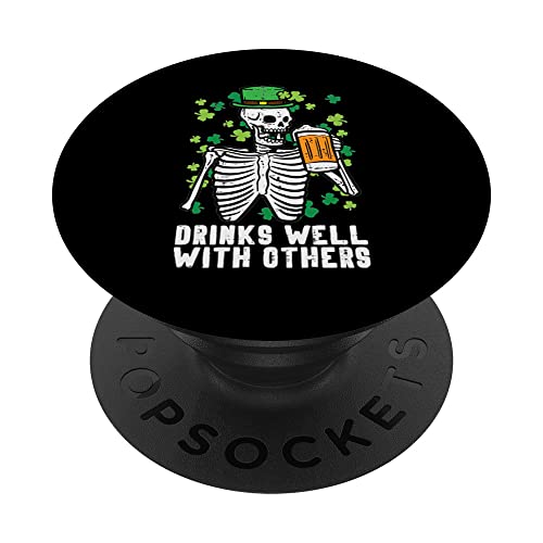 St Patrick Day Squelette Saint Pattys Paddys Irish Dad Men PopSockets PopGrip Interchangeable
