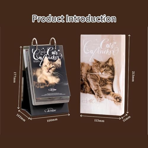 Calendrier 2026 chat effeuillable idee cadeau Saint Valentin et Noel