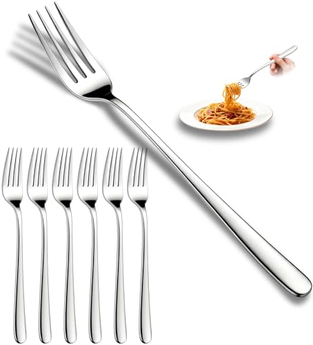 Flying Leaves Dinner Forks, Premium 18/10 Stainless Steel Silverware Forks, 6-Piece Set - Classic & Modern Design Flatware Forks, Dishwasher Safe for Home & Restaurant Use