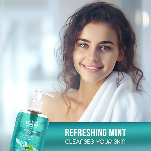 Image of Shower Gel With Refreshing Mint Gentle Cleansing Hydrates Refreshment Skin Body Wash for Women & Men with Skin Conditioners for Radiant Glow & Moisturised Suitable for All Skin Types 250ml