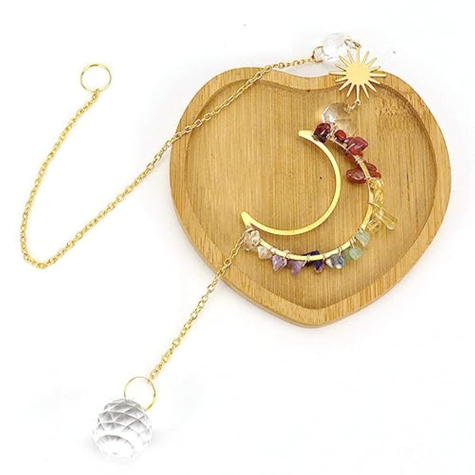 TRENDIVIBE Aesthetic Rainbow Moon Pendant for Home Decoration, Green