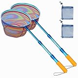 DaddyGoFish Red de Pesca para niños, Ultraligera, telescópica, para atrapar Peces, Ranas, Peces, Cricket, Mariposa, Lago, Estanque, Regalos para niños y niñas