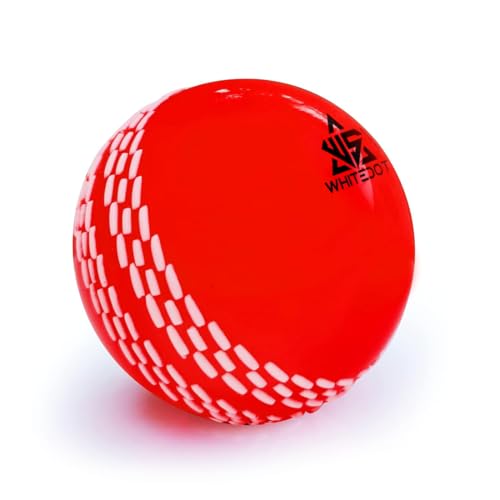 Image of Whitedot Synthetic Rubber Practice Cricket Ball /Wind Balls (90 GMS) for - Indoor & Outdoor Street & Beach Cricket (Pack of 3) (Red)