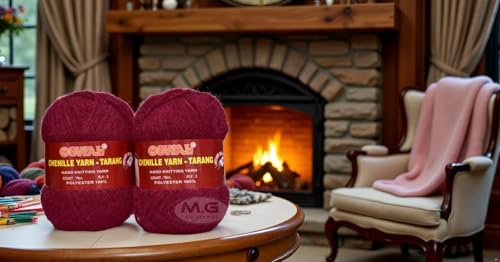 Image of M.G ENTERPRISE Tarang Deep RedCraft Yarn 200 Wool Thread for Crochet, Knitting & Handmade Projects