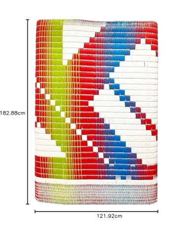 Image of Multi Purpose Plastic Rectangular Floor Mat Chatai (Multicolor, Multidesign) Pack of 1 Piece (4 feet x 6 feet)