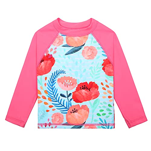 Image of XFGIRLS Girls Swimsuit Toddler Girl Two Piece Long Sleeve Bathing Suit Swimwear Swimming UPF 50+