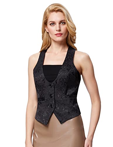 Grace Karin Classic Waistcoat Vest Coats Sleeveless Blazer For Women(2Xl, Black 677 ) #TOP3