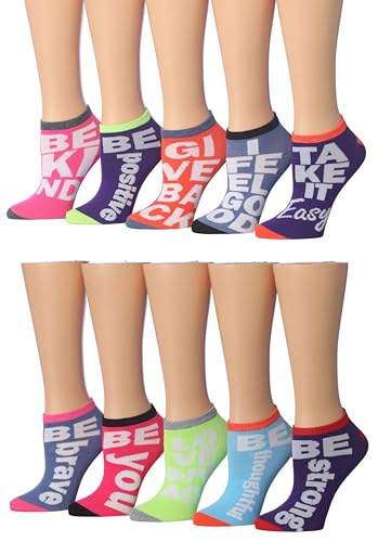 Tipi Toe Women's 10 Pairs Crazy Unique Colorful Fun Patterned Low Cut Socks Size 9-11 & 10-133
