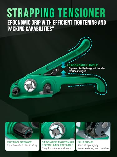 banding strapping kit heavy duty pallet packaging kit with gt1500lbs 5834 x 130039 pet strapping roll 300 metal seals 100 corner protectors strapping tensioner banding sealer tool