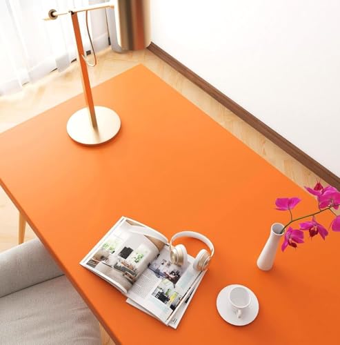 Image of ONETON Orange Matt Contact Paper Decorative Self Adhesive Counter Top Peel and Stick Wallpaper for Kitchen Cabinets Shelf Drawer Liner Desk Dresser (Orange MATT WP, 24x80 inch)