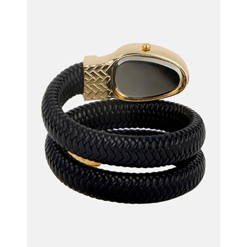 Image of Serpentine Snake Watch for Woman with Spiral Bracelet, Green Dial Watch for Woman with Quartz, Stylish Analog Waterproof Serpenti Watches Women