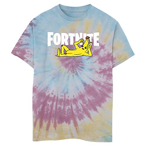 Fortnite Logotipo Peel Yourself CamisetaUnisex niño, Azul/Rosa/Amarillo Claro, L