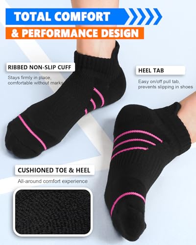 Image of 5 Pairs Copper Compression Socks for Women & Men - Ankle Plantar Fasciitis Arch Support Running Socks for Athletic