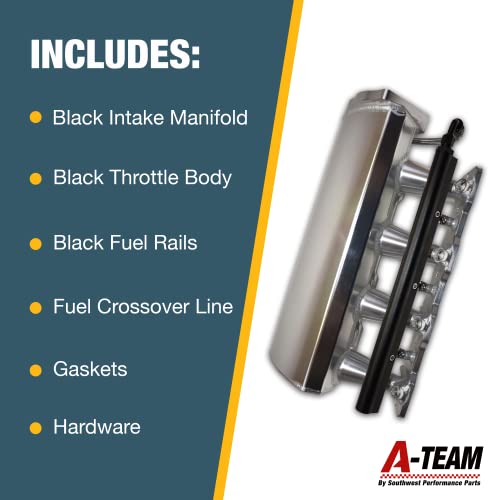 A-Team Performance - Intake Manifold 102Mm Throttle Body Fabricated Metal Sheet - Compatible With Chevrolet Gmc Pontiac Ls Ls1 Ls2 Ls6 Silver #TOP4