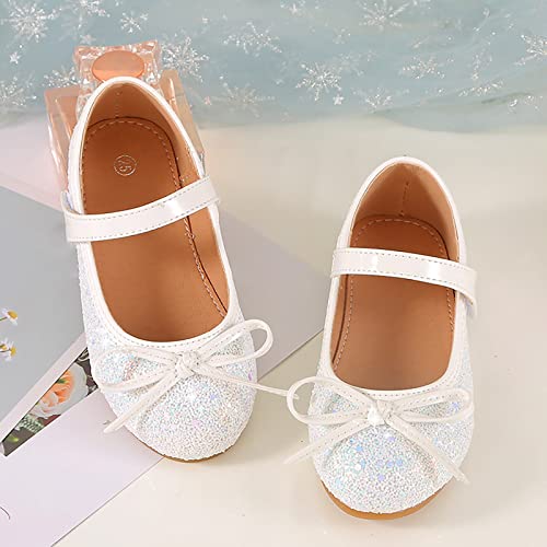 sfdgfhyf Boys Girls Home Foot Warmer 4 to 11 Years Children's Girls Flower Shoes Sequins Fine Glitter Bow Girl Wedding4