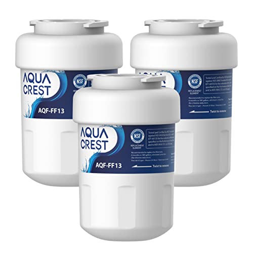 AQUA CREST MWF Refrigerator Water Filter, Replacement for GE Smart Water MWF, MWFINT, MWFP, MWFA, GWF, HDX FMG-1, GSE25GSHECSS, WFC1201, RWF1060, Kenmore 9991, 3 Filters